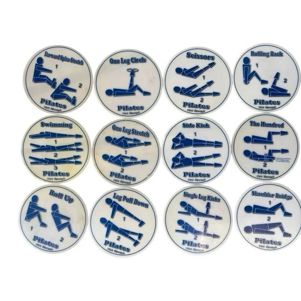 Set Of 12 Pilates Hot Spot Rubber Discs